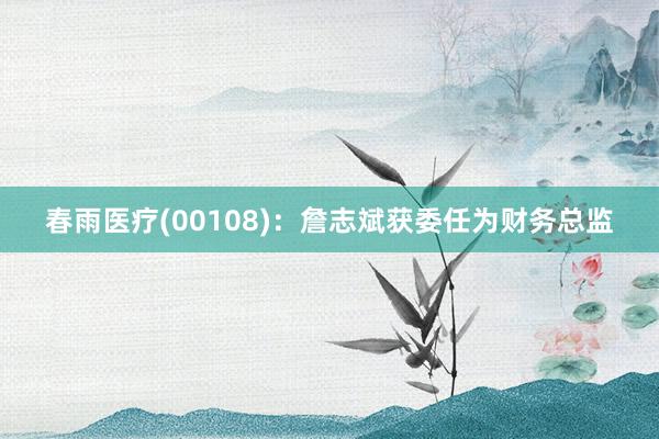 春雨医疗(00108)：詹志斌获委任为财务总监