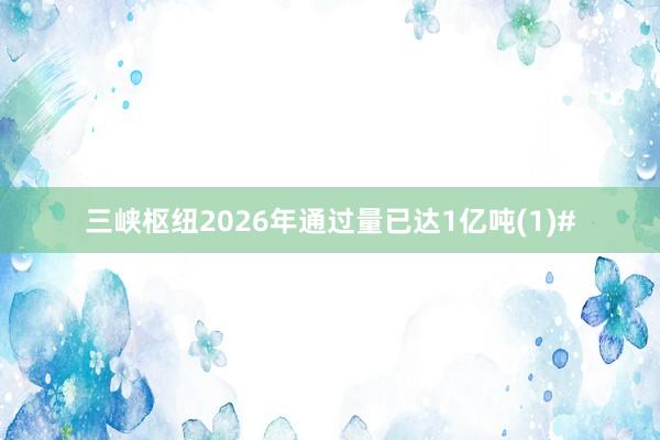 三峡枢纽2026年通过量已达1亿吨(1)#