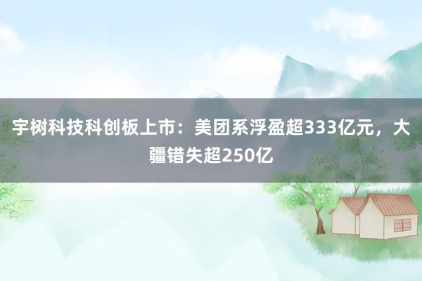 宇树科技科创板上市：美团系浮盈超333亿元，大疆错失超250亿