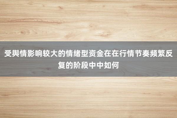 受舆情影响较大的情绪型资金在在行情节奏频繁反复的阶段中中如何