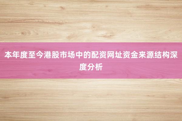 本年度至今港股市场中的配资网址资金来源结构深度分析