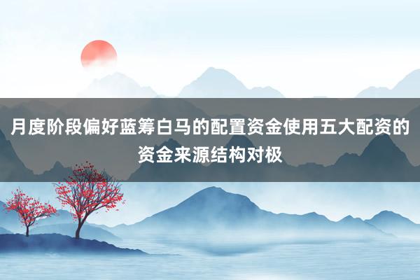 月度阶段偏好蓝筹白马的配置资金使用五大配资的资金来源结构对极