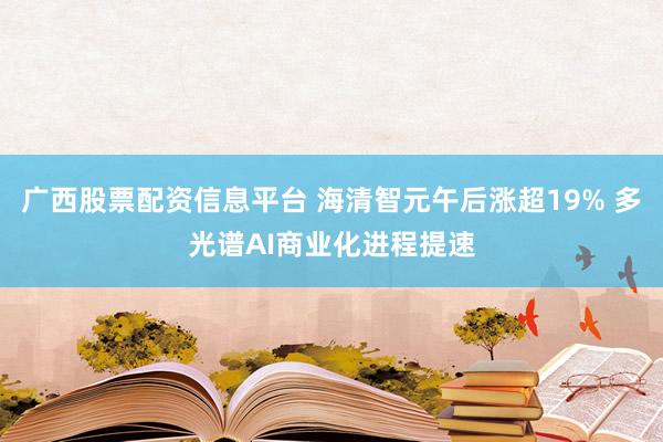 广西股票配资信息平台 海清智元午后涨超19% 多光谱AI商业化进程提速