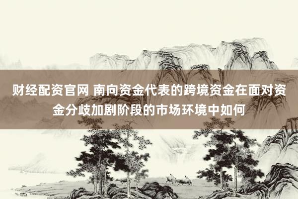 财经配资官网 南向资金代表的跨境资金在面对资金分歧加剧阶段的市场环境中如何