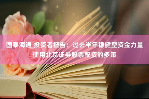 国泰海通 投资者报告：过去半年稳健型资金力量使用北京证券股票配资的多策
