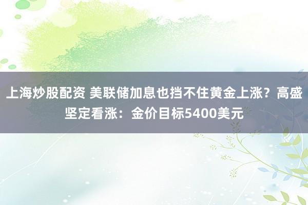 上海炒股配资 美联储加息也挡不住黄金上涨？高盛坚定看涨：金价目标5400美元