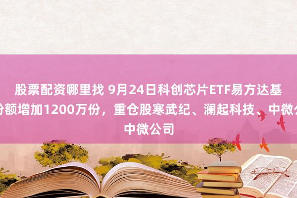 股票配资哪里找 9月24日科创芯片ETF易方达基金份额增加1200万份，重仓股寒武纪、澜起科技、中微公司