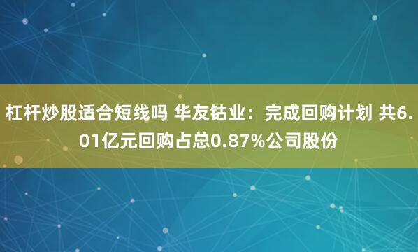杠杆炒股适合短线吗 华友钴业：完成回购计划 共6.01亿元回购占总0.87%公司股份